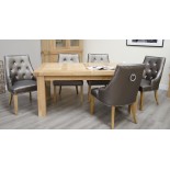 Bordeaux Oak Twin Panel LARGE Extending Dining Table 